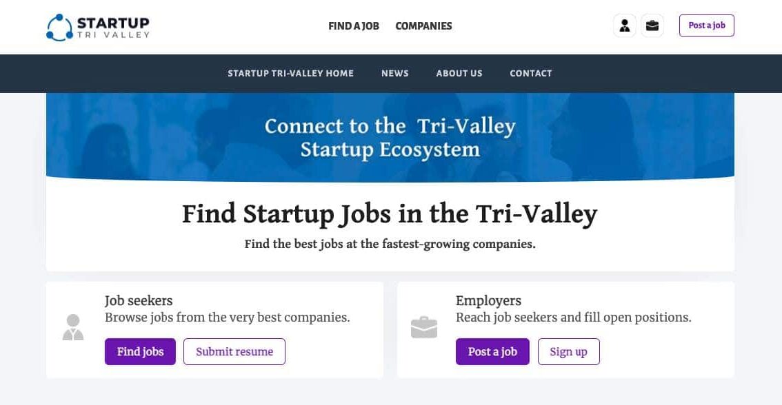 Screenshot of Startup Tri-Valley Job Board